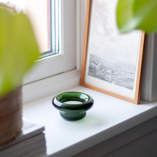 Nedre Foss Sirkel telysholder, grønn.