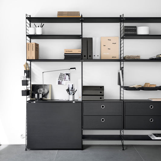 String vegg gavler. 2.pk 75 x 30 cm i svart. Bestillingsvare.