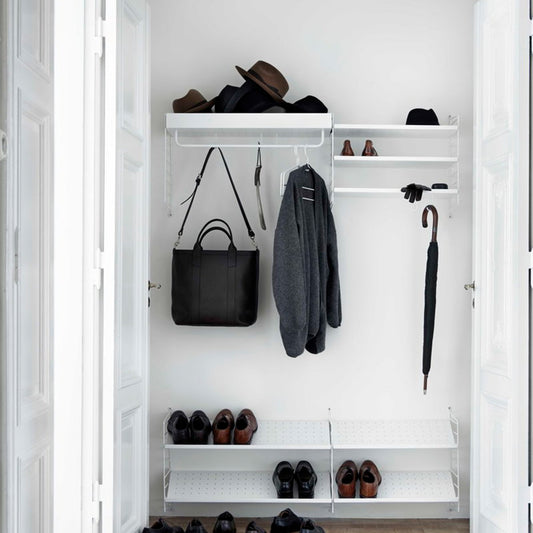 String Kleshenger For Metallhylleplate 4 stk, Hvit