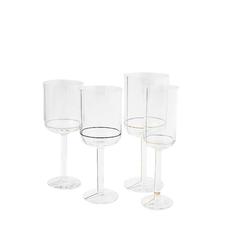 HAY Colour White Wine Glass with Gold Lines