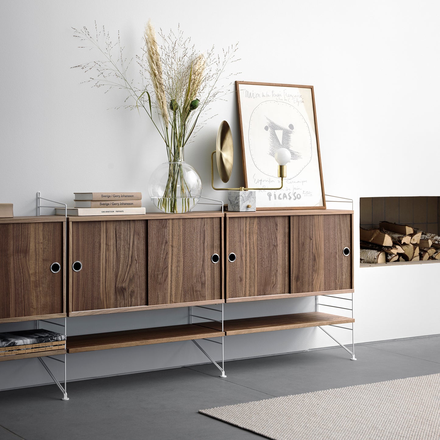 String Hylleplater 78x30 cm. 3-pakk, Valnøtt