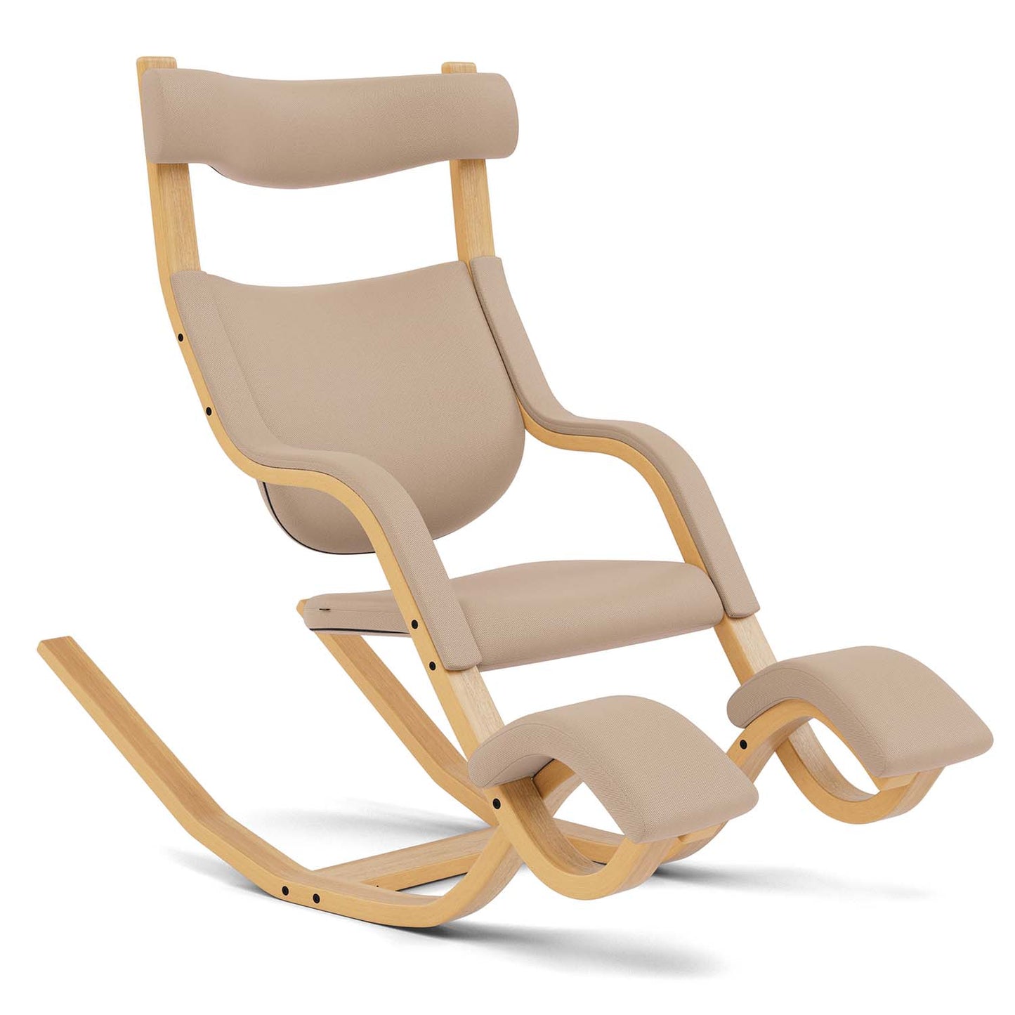 Varier Gravity stol i Tonal beige og lys brun ask. Bestillingsvare.