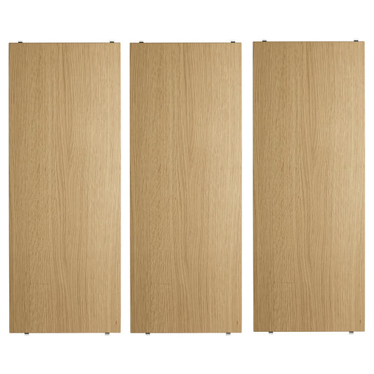 String hyllepakke. 3.pk. 78 x 30 cm i eik. Bestillingsvare.