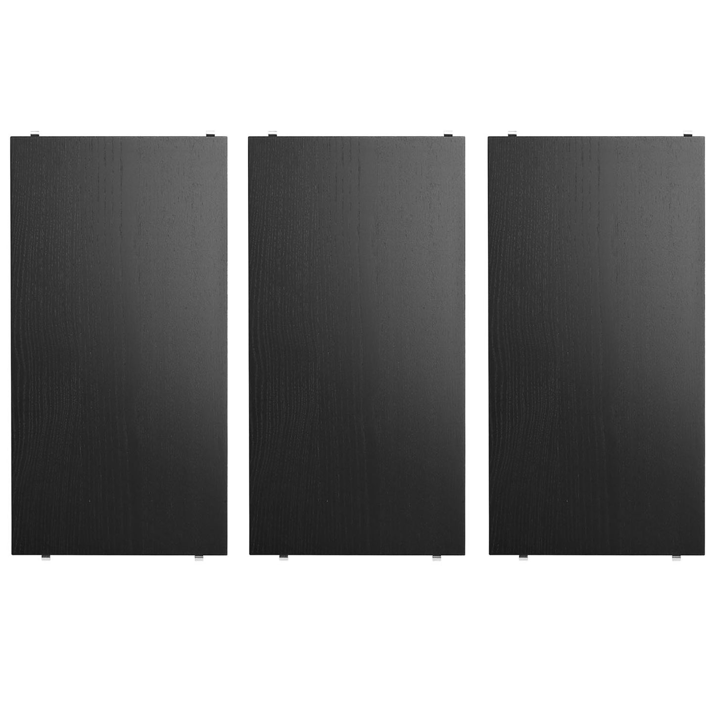 String hyllepakke 3.pk 58 x 30, i svart ask. Bestillingsvare.