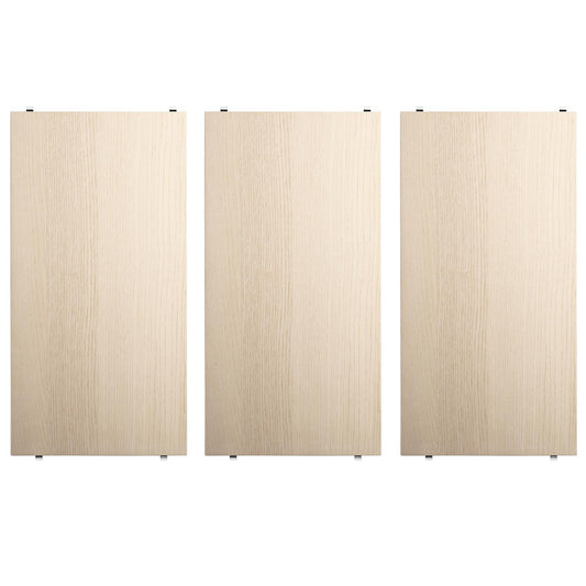 String hyllepakke. 3.pk. 58 x 30 i ask. Bestillingsvare.