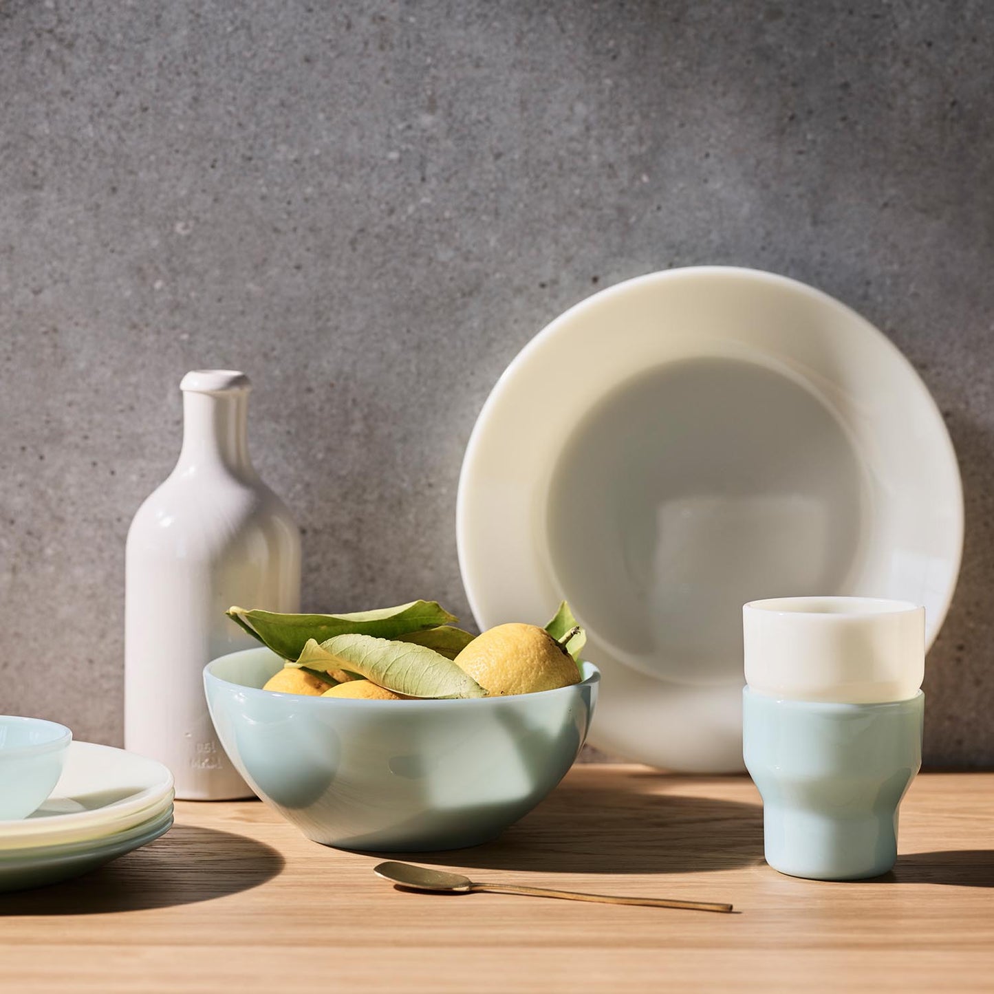 Lucie Kaas MILK stor skål, blue fog. 2 stk.