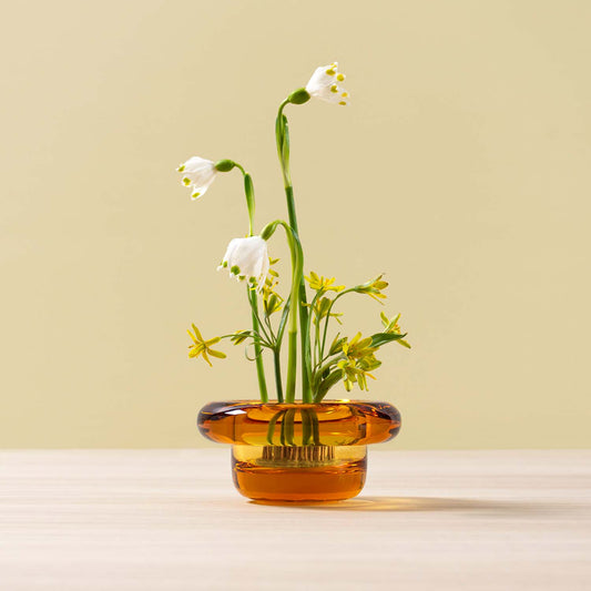 Nedre Foss Sirkel telysholder, gul.