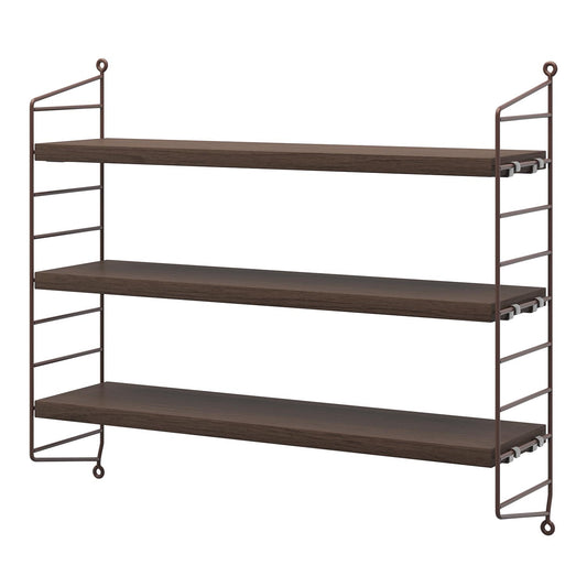 String pocket hylle i mørk brun eik og mørke brun. Bestillingsvare. NYHET !