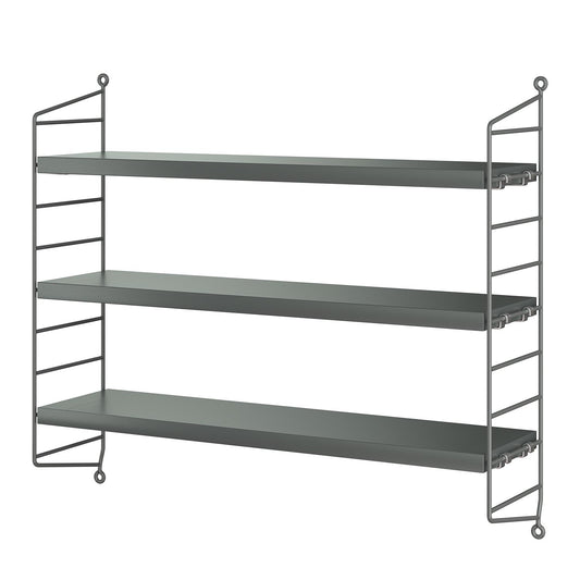 String pocket hylle i mørkegrå. Bestillingsvare.