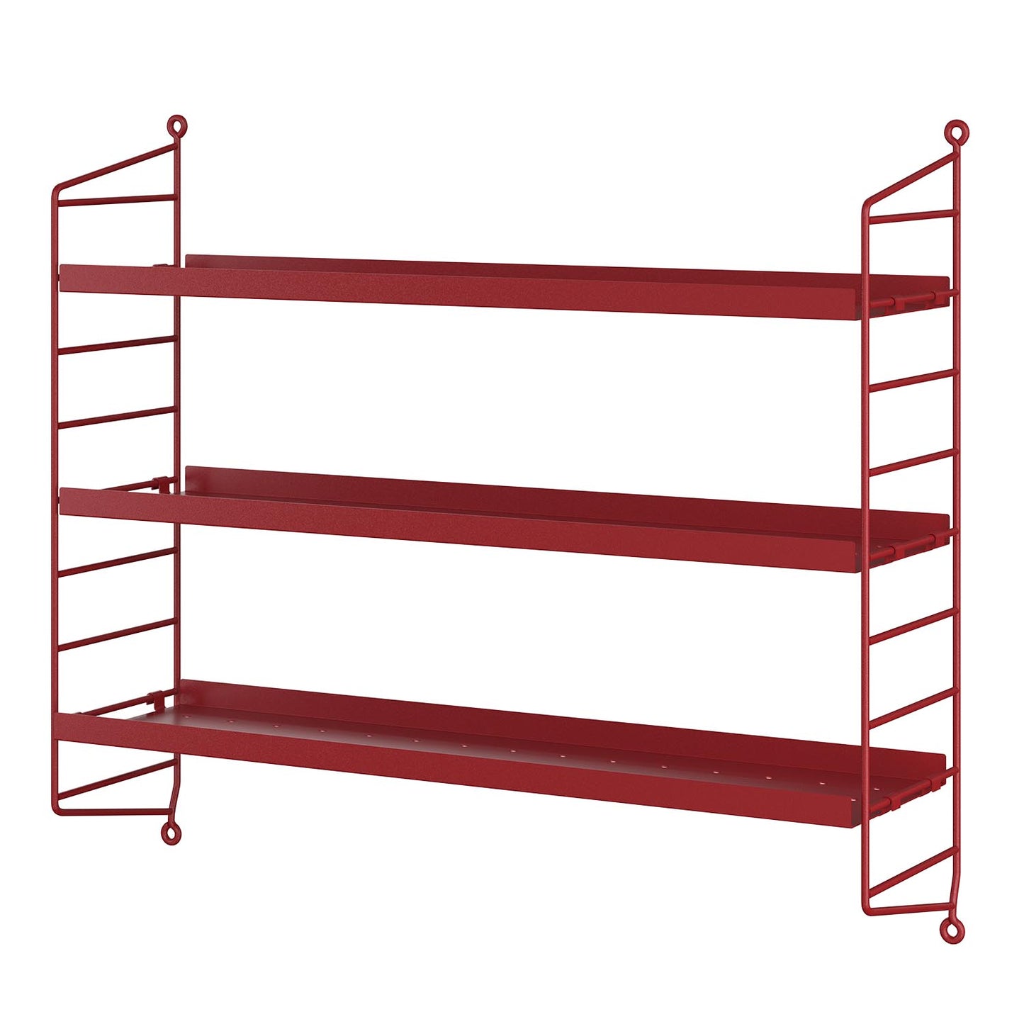 String pocket metall i oxtorgsrød. Bestillingsvare.