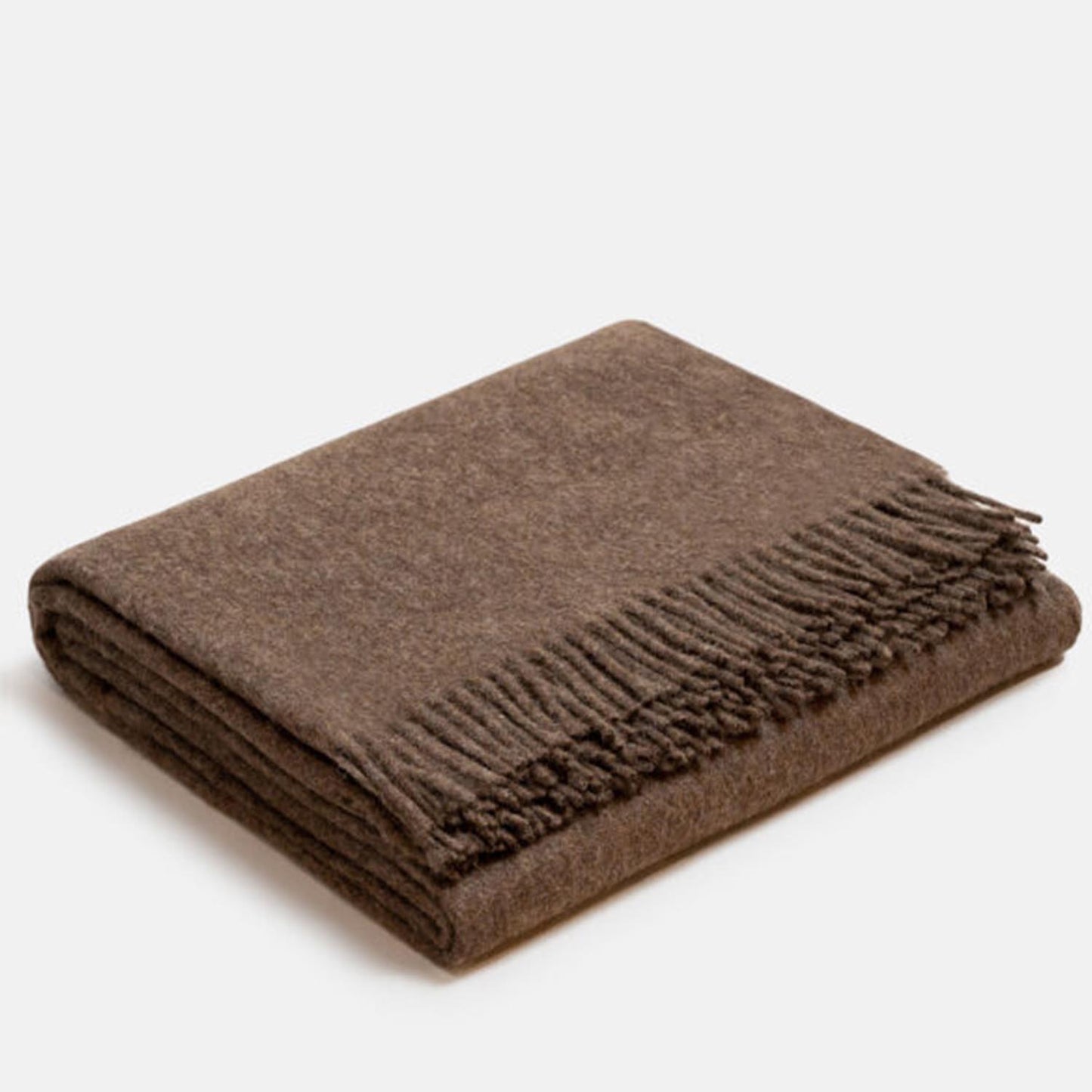 Sibast alpakka ullpledd i mørk brun. Bestillingsvare.