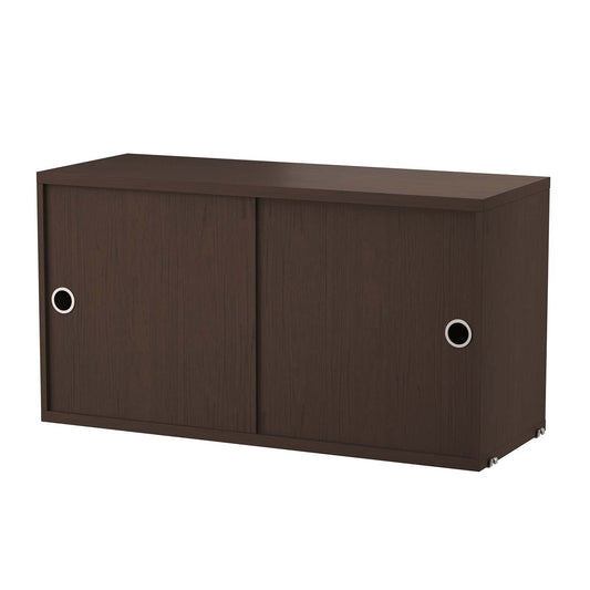 String skap med skyvedører 78 x 30 cm i mørkebrun eik. NYHET! Bestillingsvare.