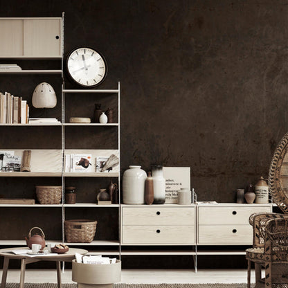 String hyllepakke. 3.pk. 58 x 30 i ask. Bestillingsvare.