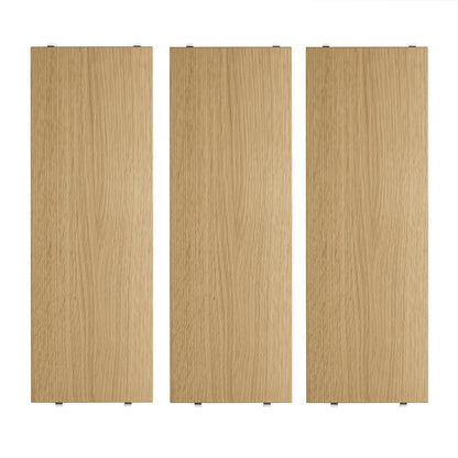 String hyllepakke. 3.pk hyller 78 x 20 cm, i eik. Bestillingsvare.