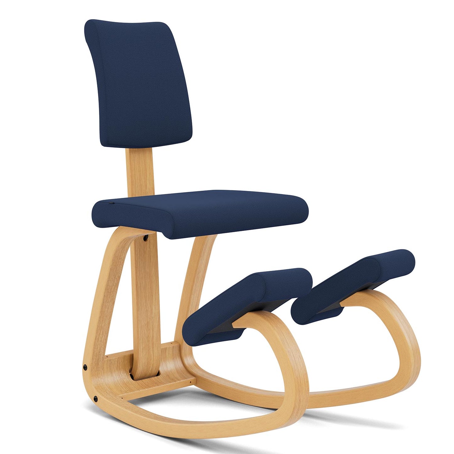 Varier Variable Plus knestol i Tonal i mørkeblå og lys brun ask. Bestillingsvare.