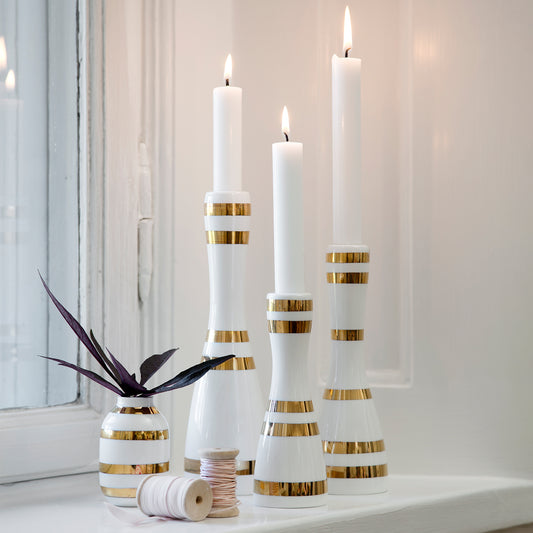 Kähler, Omaggio Lysestage, Gull, H20 cm