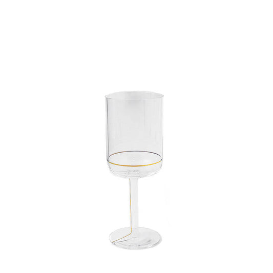 HAY Colour Red Wine Glass with Gold Lines