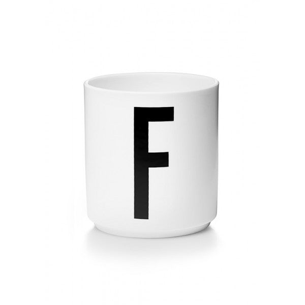 Design Letters F Porselen Kopp, Hvit