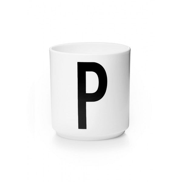 Design Letters P Porselen Kopp, Hvit