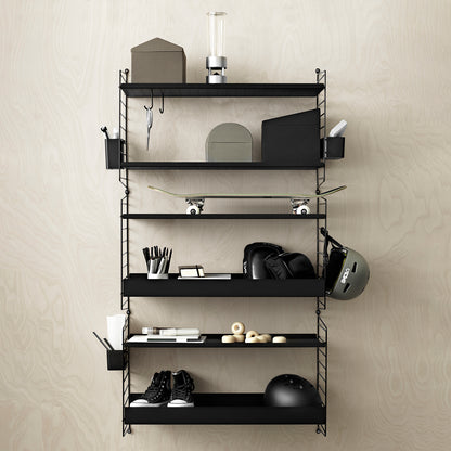 String metallhylleplate lav kant, 78x30 cm. 1-pakk, Sort